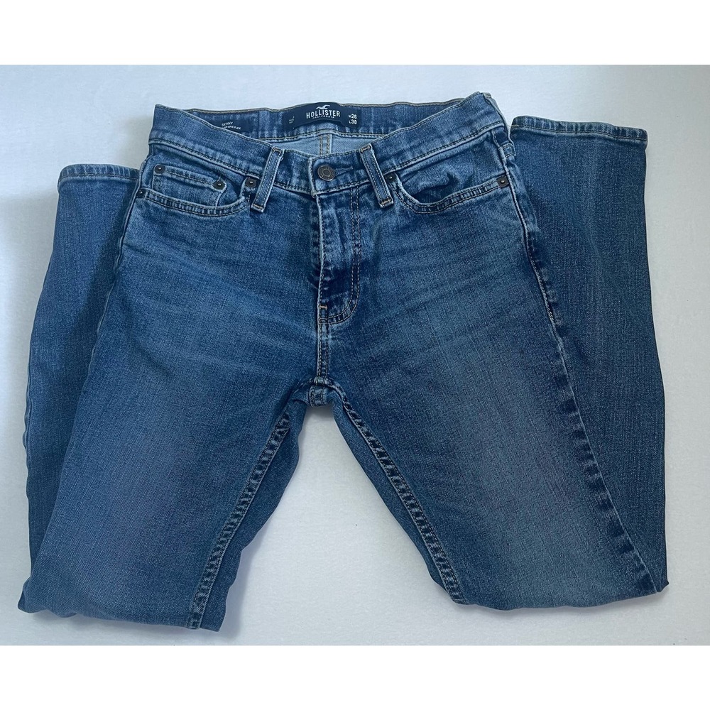 Hollister skinny epic flex blue jeans size 26X30, inseam 26/leg length 35
